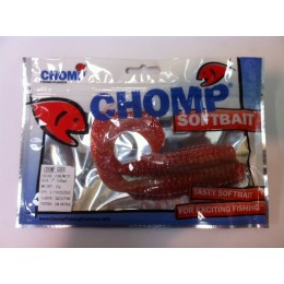 CHOMP GRUB SOFTBAIT, PINK/WHITE, 7" (180mm), 15 GRAMS,2/PBAG TRIAL PACK, WITH SLOT
